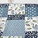 SLPR Pacific Coast 2-Piece Quilt Set - Twin Size with 1 Sham, Lightweight Quilted Bedspread, Blue and White Floral Patchwork Design, Soft All-Season Bedding for Farmhouse and Bohemian Decor