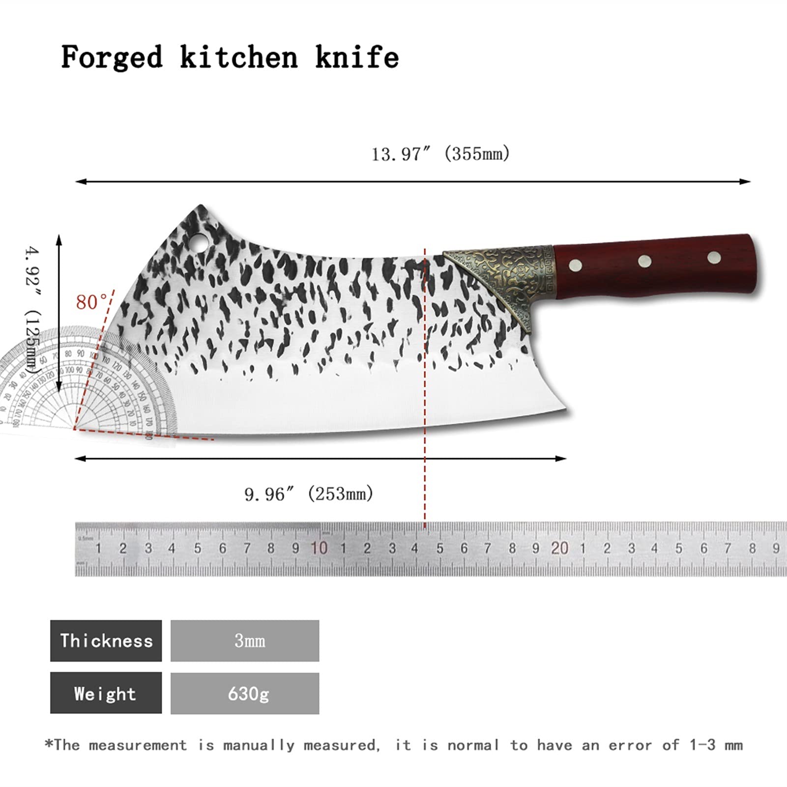 Alto Carbono 5CR15 Cuchillo DE Maja DE BAJO DE Acero Inoxidable 9.5 '' Pulgada Carne de Pescado de Carne cortadora de Hueso de Vaca Pavo Pavo