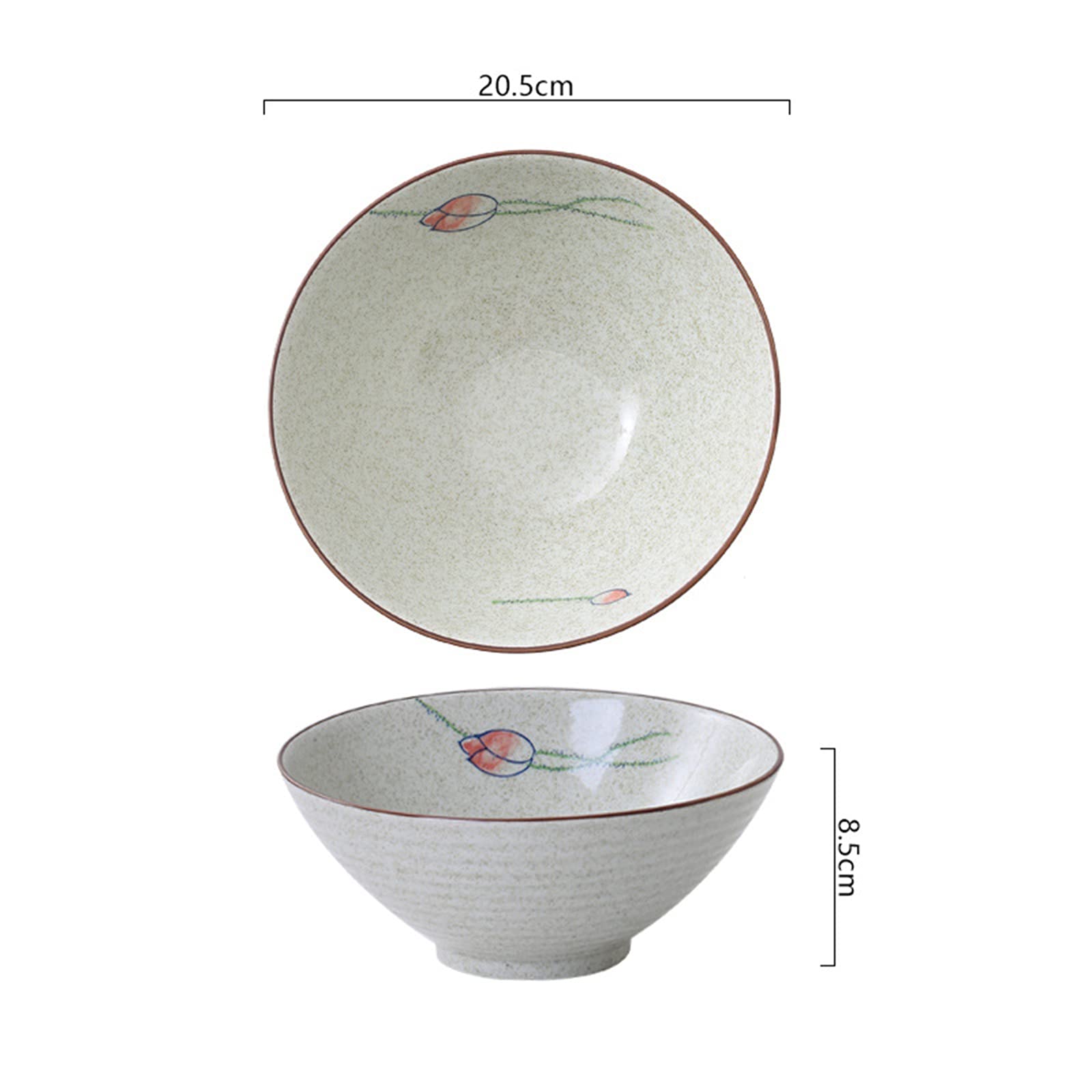 tazas de ramen, conjuntos de tazas de pasta, Cuencos de cerámica for fideos ramen, (2 piezas) Cuencos de ramen apilables Vajilla vintage for sopa, cereales, arroz, udon, fideos asiáticos, I, 1200 ML (