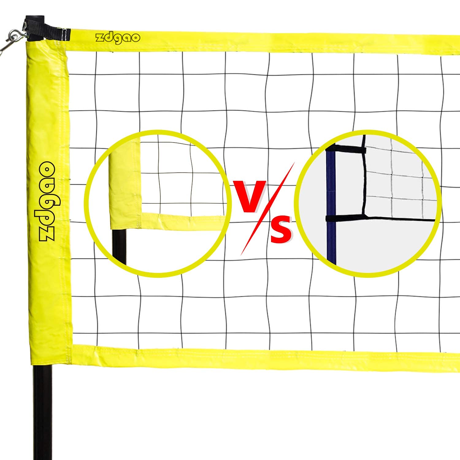 Zdgao Outdoor Portable Volleyball Net System Adjustable Height Poles