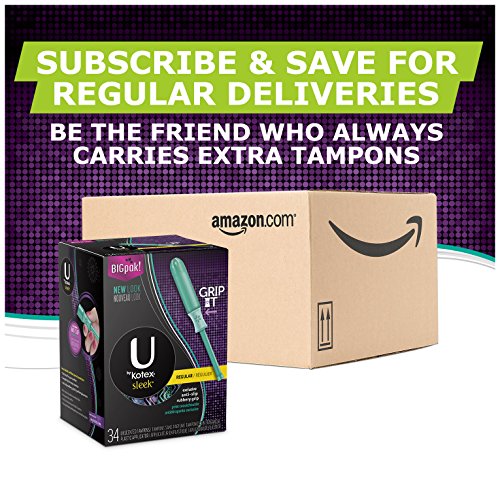 U by Kotex Sleek Tampons, Super Absorbency, Fragrance-Free, 34 Count