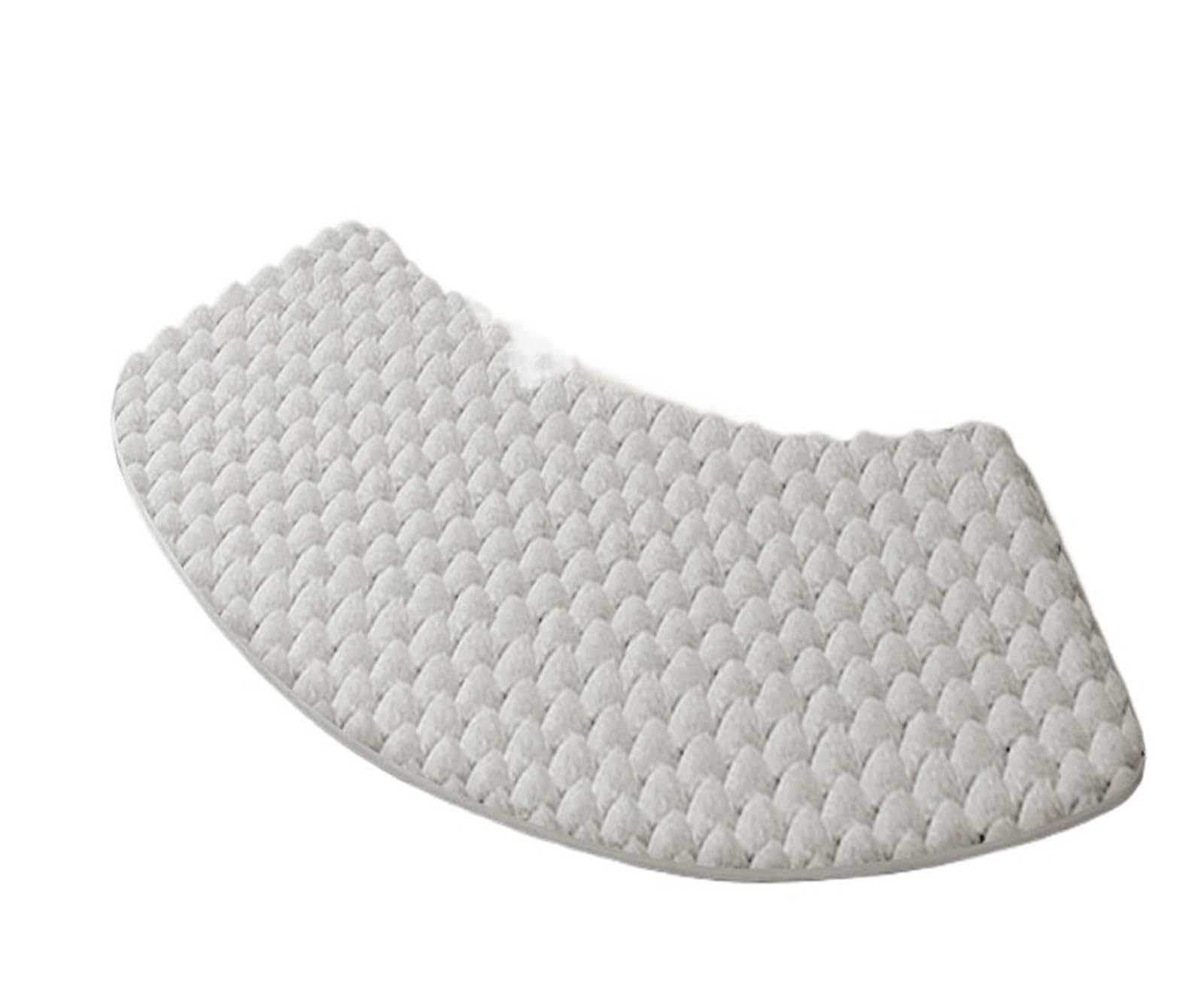 LYXYGMV Home bathroom anti-slip mat thickened fan-shaped toilet plush, shower room door entrance For Bathrooms and Kitchens(White)