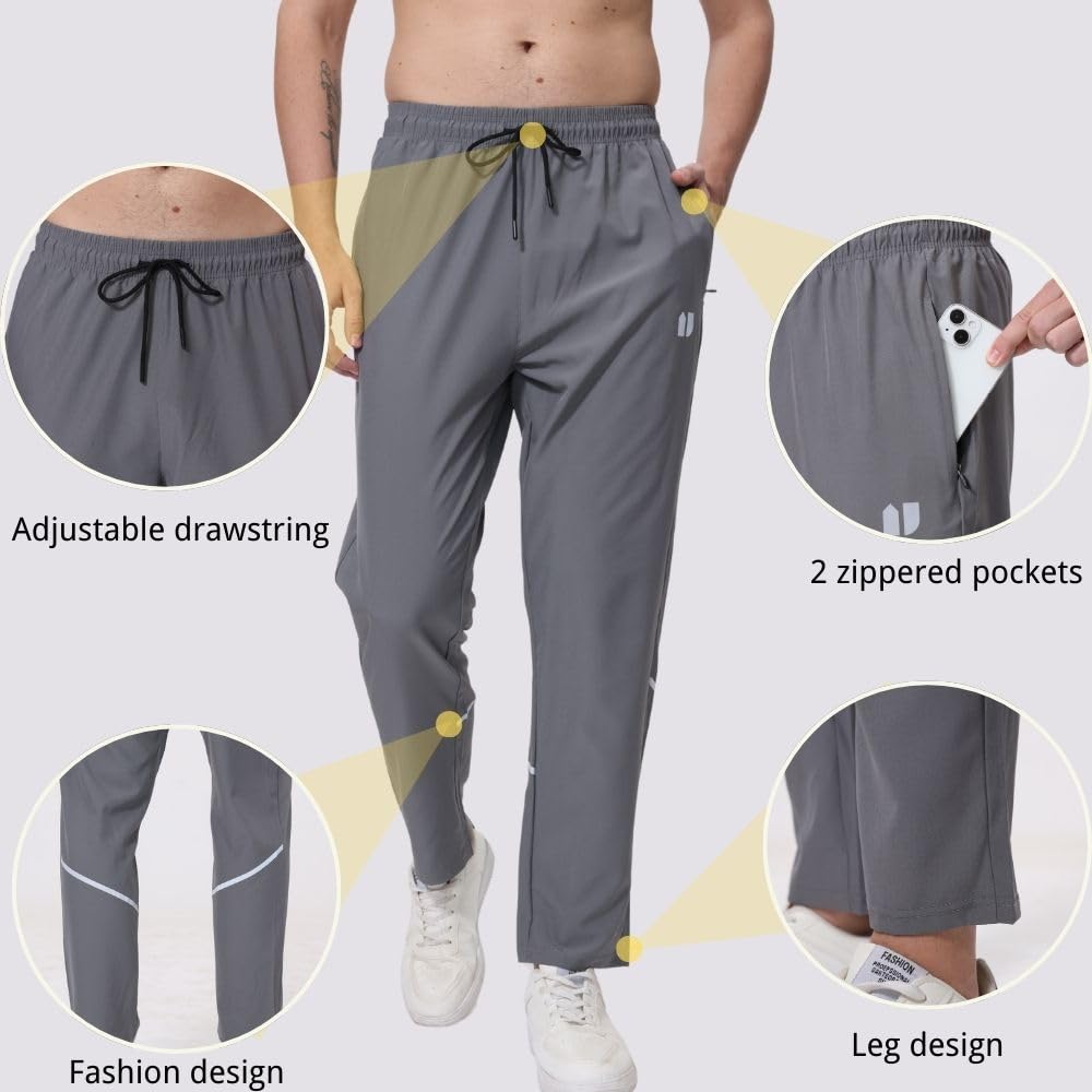 Herren Athletic Sweatpants 3-Pack Laufen Jogging Hosen mit Reißverschlusstaschen