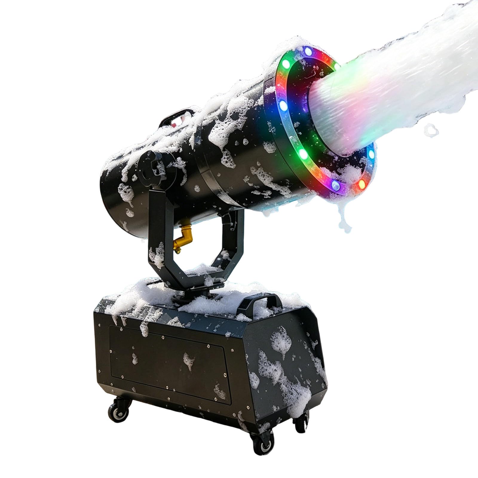 Eastnmythet Automatic Oscillation Foam Cannon for Pool Party Stage Wedding Celebrations, Foam Maker 6~9m Distance/80㎡ Coverage Area With LED
