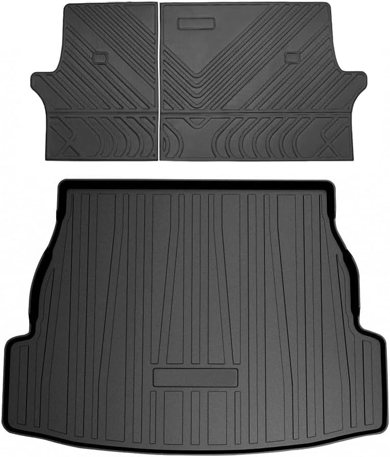KUST Trunk Cargo Mat for Toyota RAV4 2019-2025, Cargo Liner with Backrest Mat Rubber Trunk Liner Back Seat Protector for Rav4 Accessories All Weather Protection High Edge