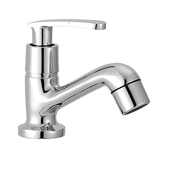 Logger L2001001 Brass Wash Basin Tap, Silver, Chrome Finish