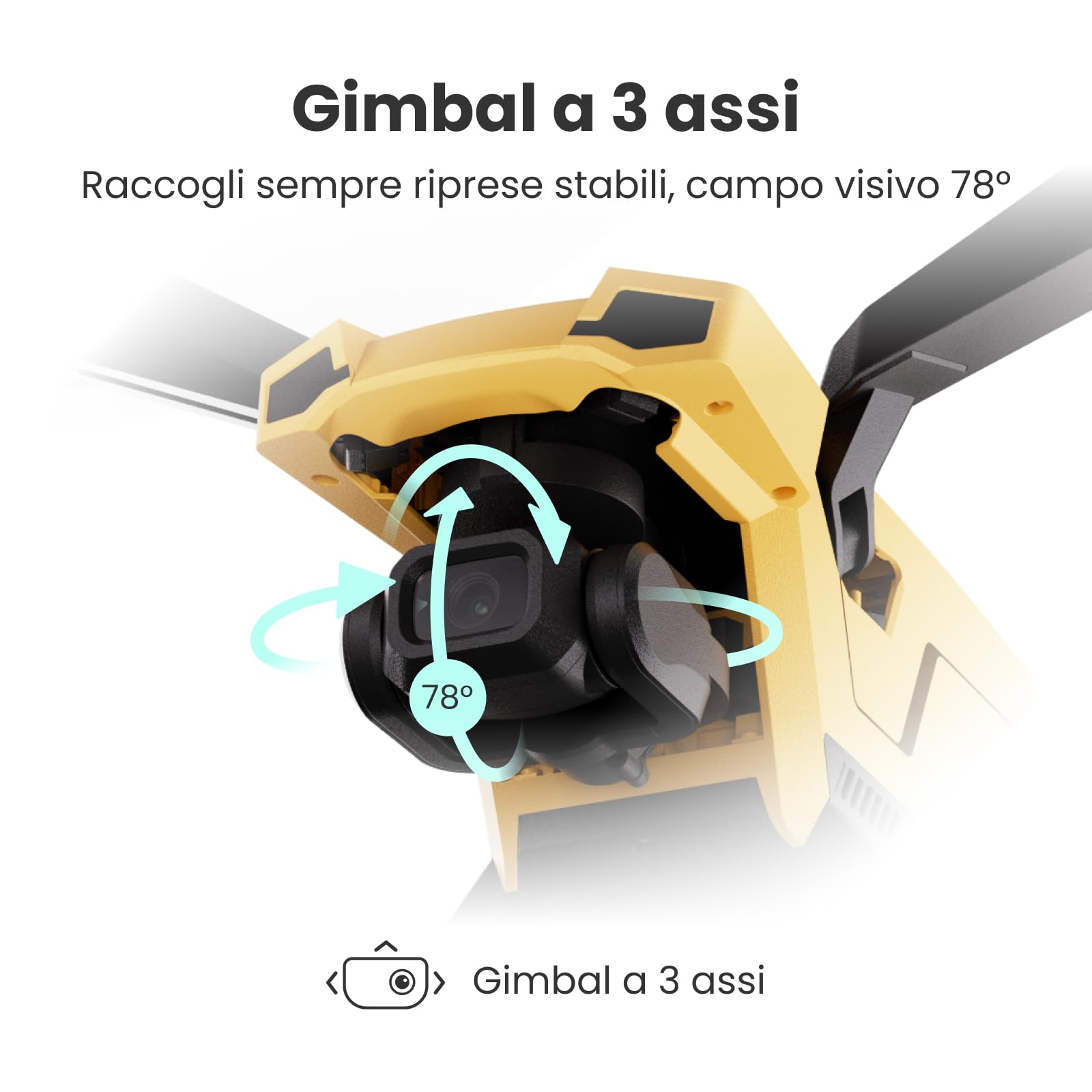 Falcon Mini Drone con Telecamera 4K per Adulti e Principianti, Design Bi-Copter, Volo Invertito, Velocità 16m/s, Trasmissione 10000ft, 34 Minuti di Volo, 249g