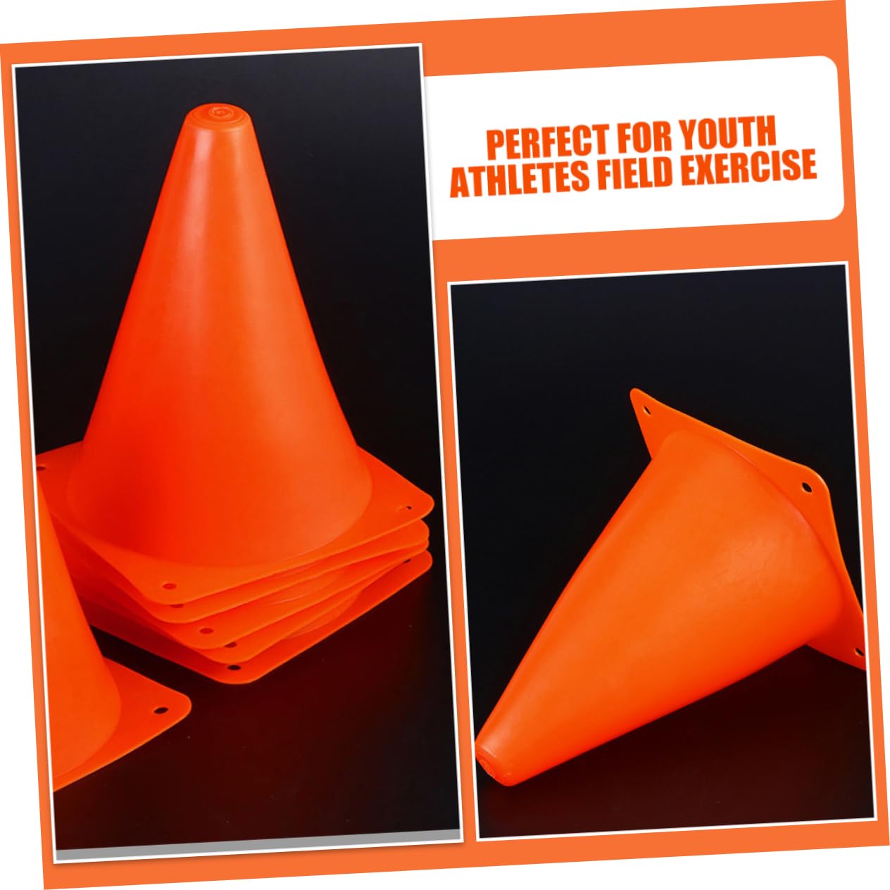 Luxshiny Conos de Entrenamiento Deportivo 18 Cm, 16 Piezas, Plástico Naranja, Mini Conos Marcadores para Fútbol y Patinaje al Aire Libre, Accesorios para Agilidad y Ejercicios en Cancha