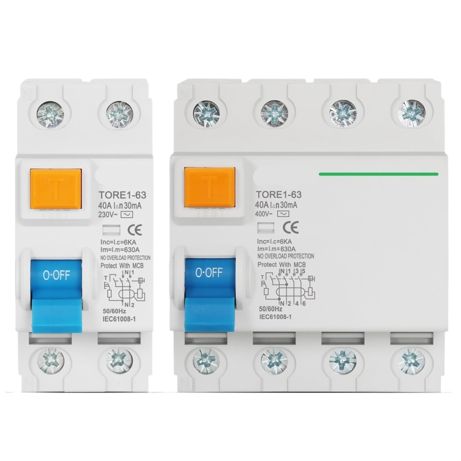 16A 63A 10mA 30mA 100mA 6KA RCCB RCD 230 V elektromechaniczny wyłącznik różnicowy wyłącznik bezpieczeństwa (25 A, 4 bieguny 300 mA)