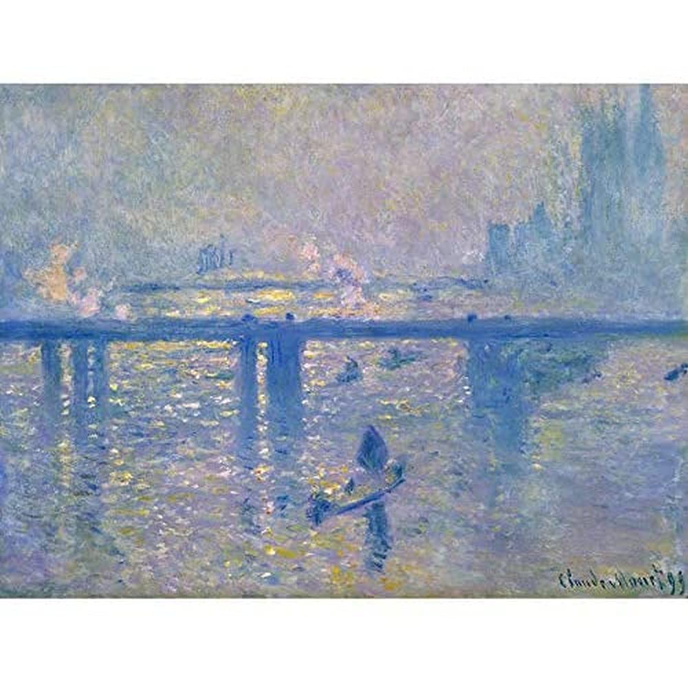 Claude Monet Charing Cross Bridge Art Print Canvas Premium Wall Decor Poster Mural
