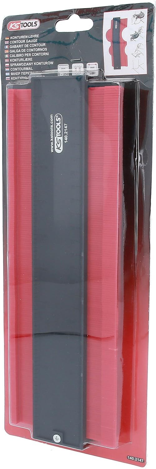 KS Tools 140.2147 Galgas para contornos, 280 mm | Rango de medición 0 - 250 mm, longitud 280
