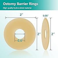 Vista 2 de Ostomy Barrier Rings - Outer Diameter 2" (50mm) 2mm Thickness,Moldable Ostomy Rings,Hydrocolloid Skin Extender Rings for Colostomy Bags,10 Count