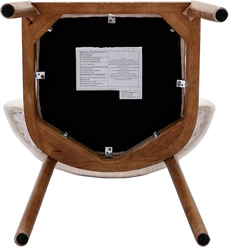 Miniatura 9 de DM Furniture Juego de 2 sillas de comedor de tela de lino, sillas de comedor modernas de mediados de siglo, cómodas sillas laterales de madera con