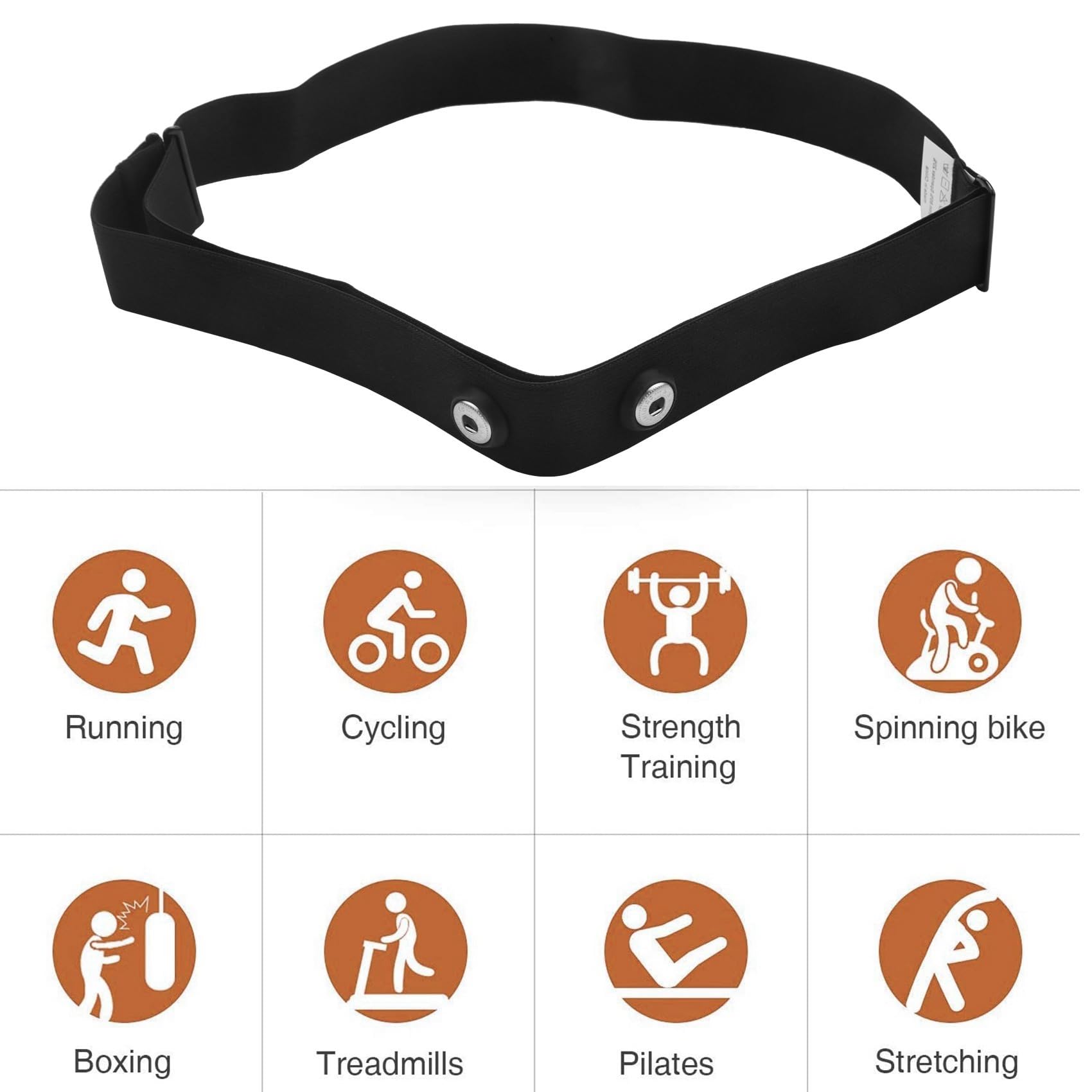 20X Correa de Cinturón para el Pecho para para Sports Monitor de Frecuencia Cardíaca Inalámbrico, Negro
