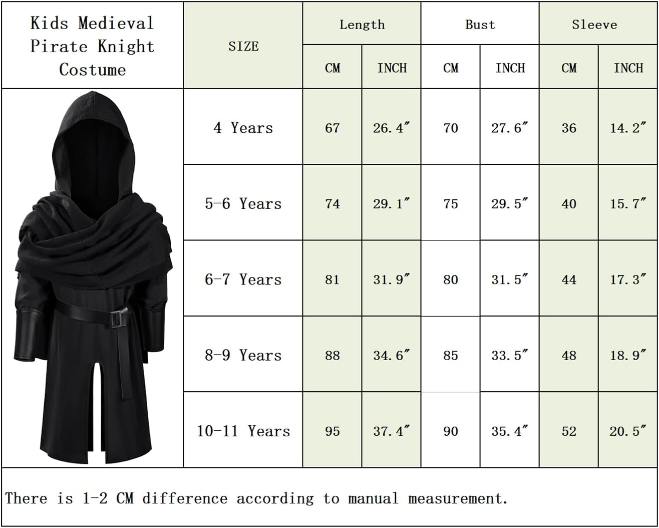 TOKYO REVENGERS Kids Medieval Renaissance Pirate Costume Knight Cosplay Outfit LARP Costume Accessories Set - Image 5