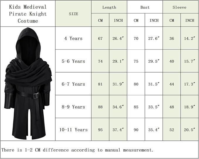 Disfraz medieval de pirata para niños, estilo renacimiento, cosplay y accesorios miniatura 5