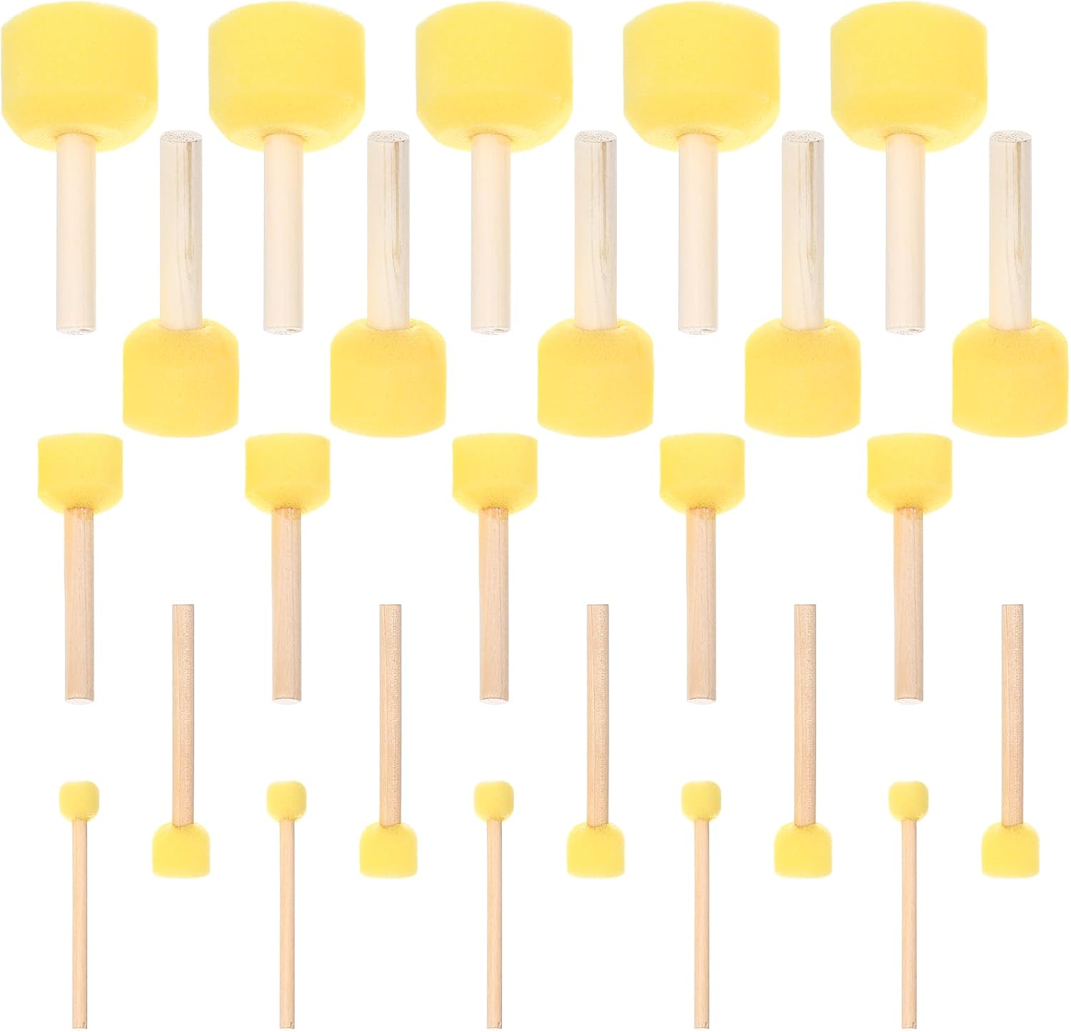 25 Pcs Foam Brushes, Craft Foam Paint Brushesset, Sponge Paint Dabbers, Stencil Brushes for Painting, Washable Round Painting Sponges for Paintings, Arts and Crafts DIY(5 Sizes)