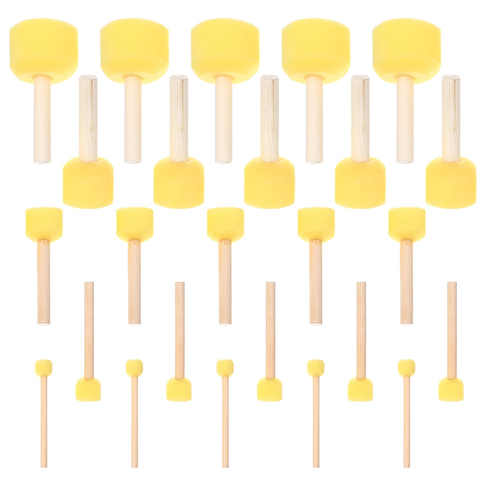 25 Pcs Foam Brushes, Craft Foam Paint Brushesset, Sponge Paint Dabbers, Stencil Brushes for Painting, Washable Round Painting Sponges for Paintings, Arts and Crafts DIY(5 Sizes)