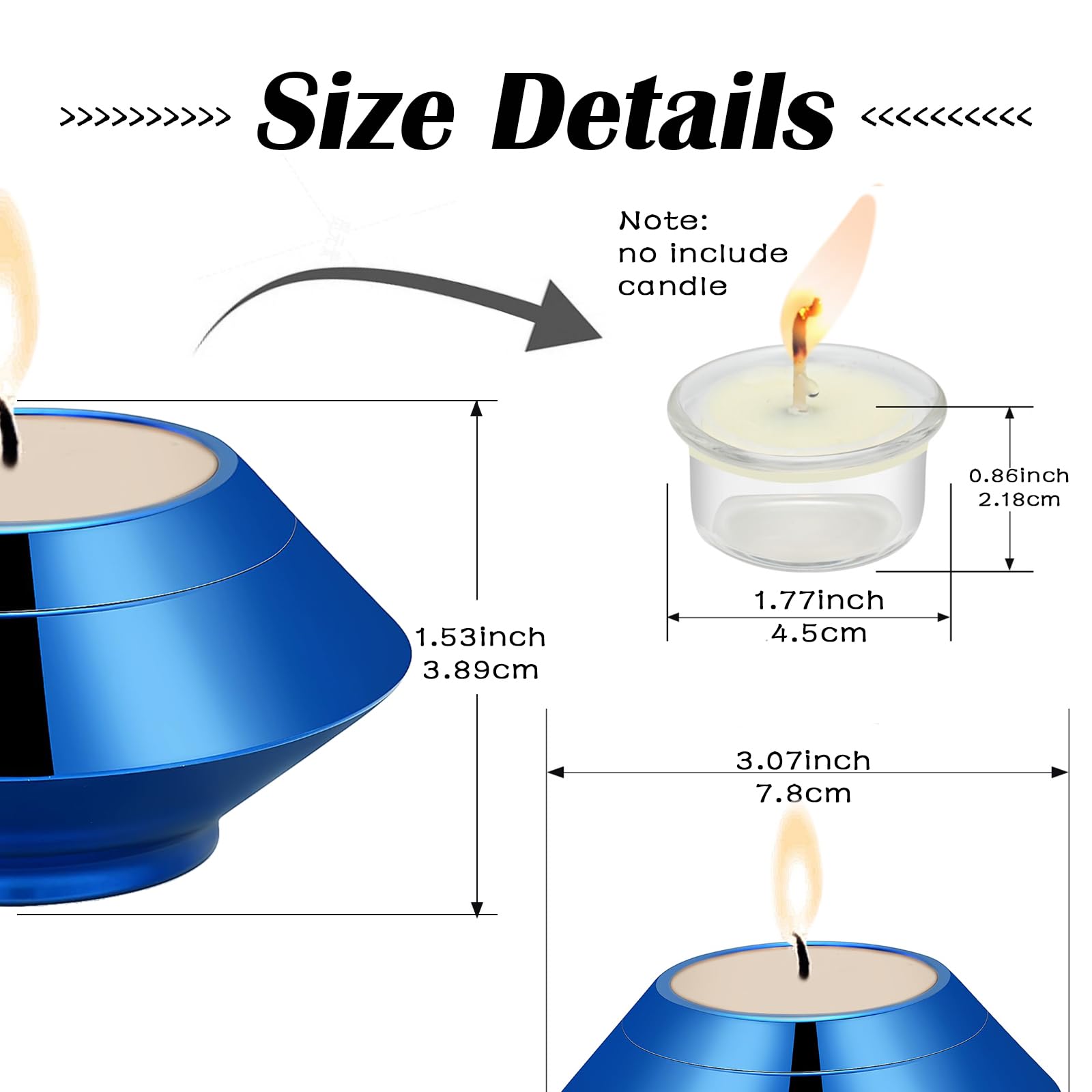 QGJNSGC Small Urn for Human Ashes Cremation Ashes Storage Keepsake Candle Holder Funeral Memorial Ash Holder for Adult Male Dog Urn Cat Urn Stainless Steel Funeral (Blue) - Image 2
