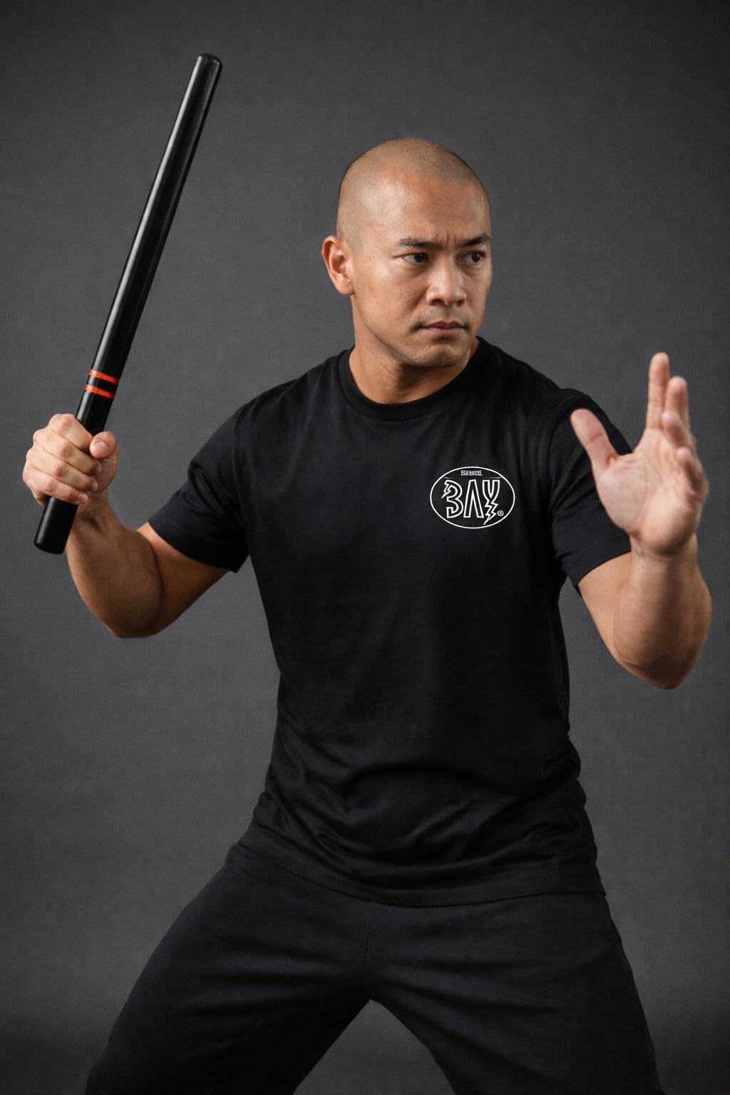 BAY Escrima- Stock 65 cm massiv Holz Eiche schwarz Kampfstock Stick Budo Arnis Kali Stöcke Philippine Filipino Martial Arts, Krav MAGA, Eskrima, Kampfsport