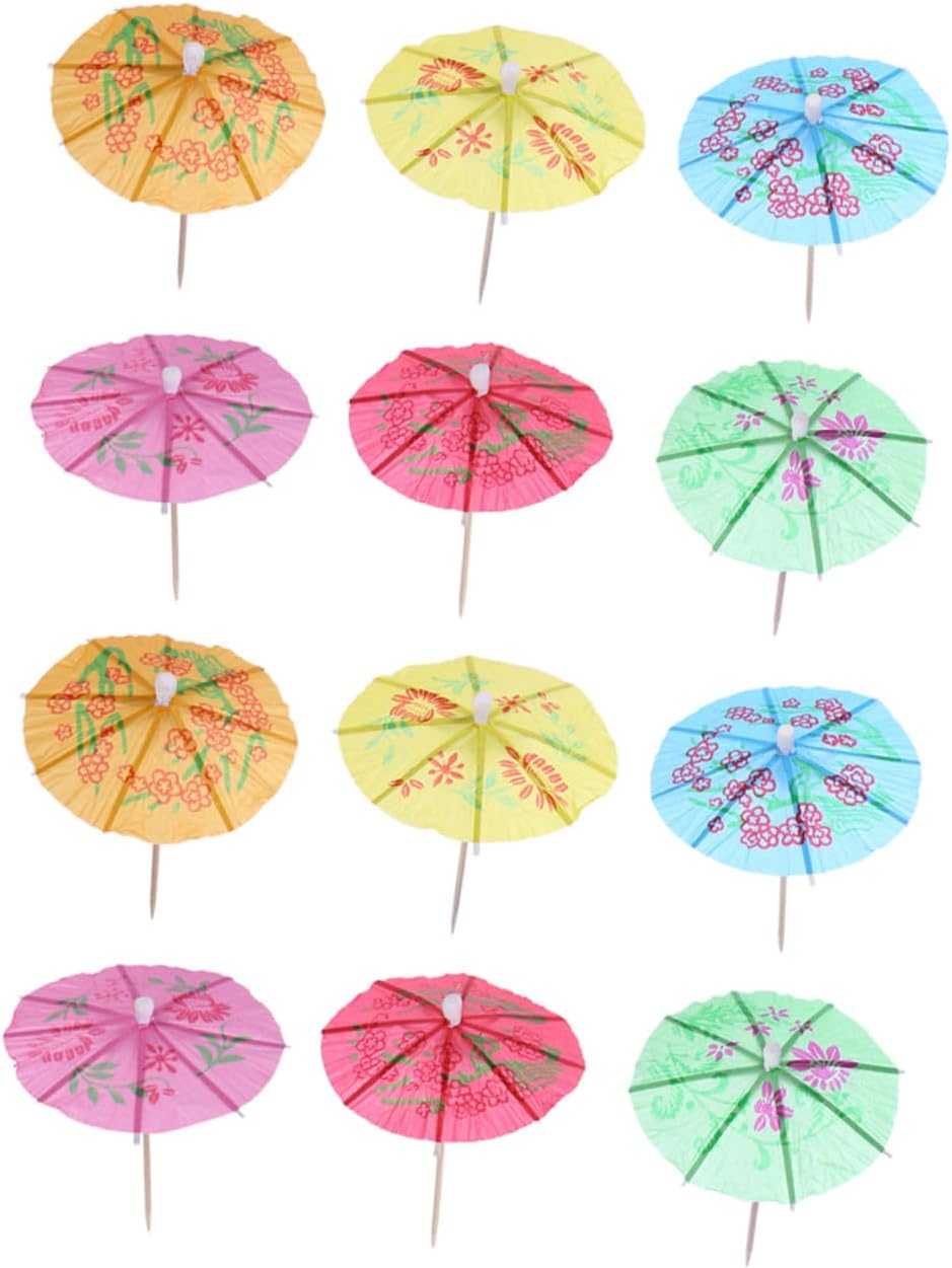 Ciieeo 288pcs Cocktail Pick Umbrella Drink Picks Decorative Skewers for Cake Appetizers Candy Bread