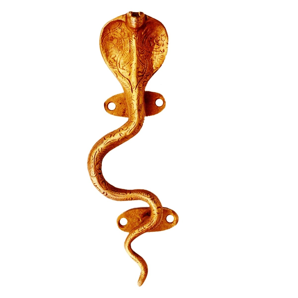 Purpledip Brass Door/Window/Cupboard Handle: 'King Cobra' (11135)