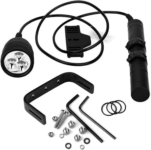 Miniatura 4 de SecurityIng DF05 3000LM - Luz de buceo con bote primario, 3 LED de buceo, linterna subacuática de 492 pies/492.1 ft con cable de 6.6 ft para buceo