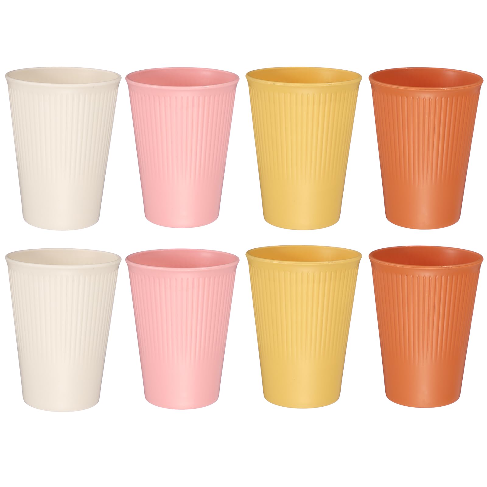 sourcing map 8 Pcs Simple Toothbrush Cup, 2.2 x 4.2" Bathroom Tumbler Unbreakable Reusable Plastic Cup for Storing Toothpaste Toothbrushes Combs Water Beverages, 4 Color(13.5 OZ)