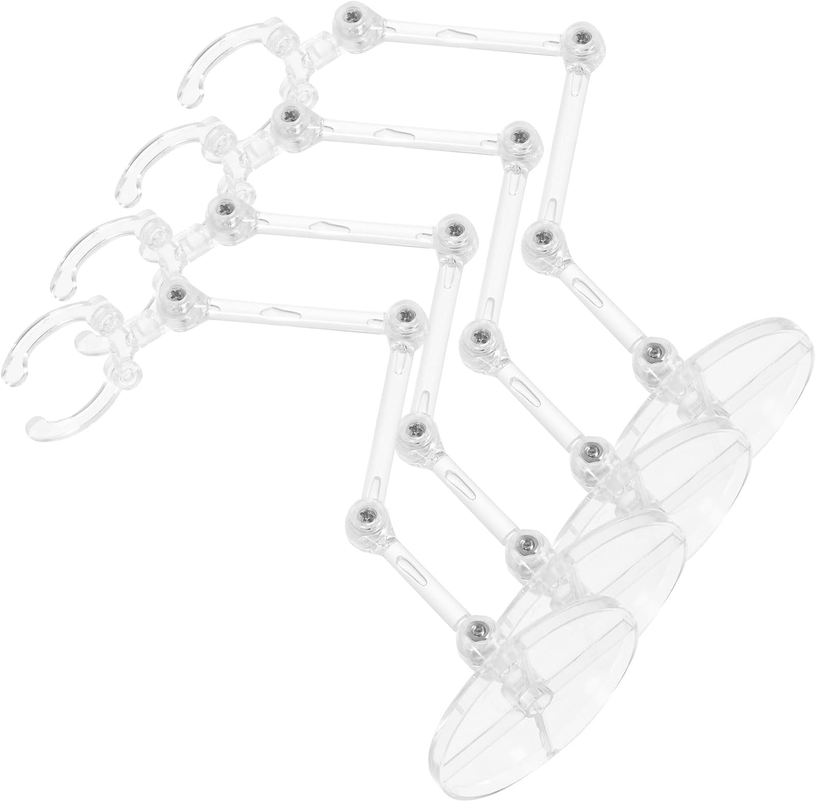 Yardwe 4pcs Action Figures Base Stand, Model Display Holder for Small Mecha Figurines, Manual Support Display Rack for Desktop Collectible Figures