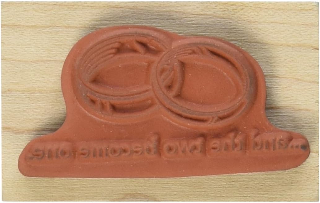 Inkadinkado Wedding Ring Wood Stamp for Wedding Cards, 1.5'' W x 2.8'' L