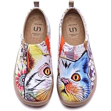 UIN Womens Slip On Shoes Colorful Comfortable Lightweight Art Travel Sneakers Casual Floral Stylish Everyday Loafers