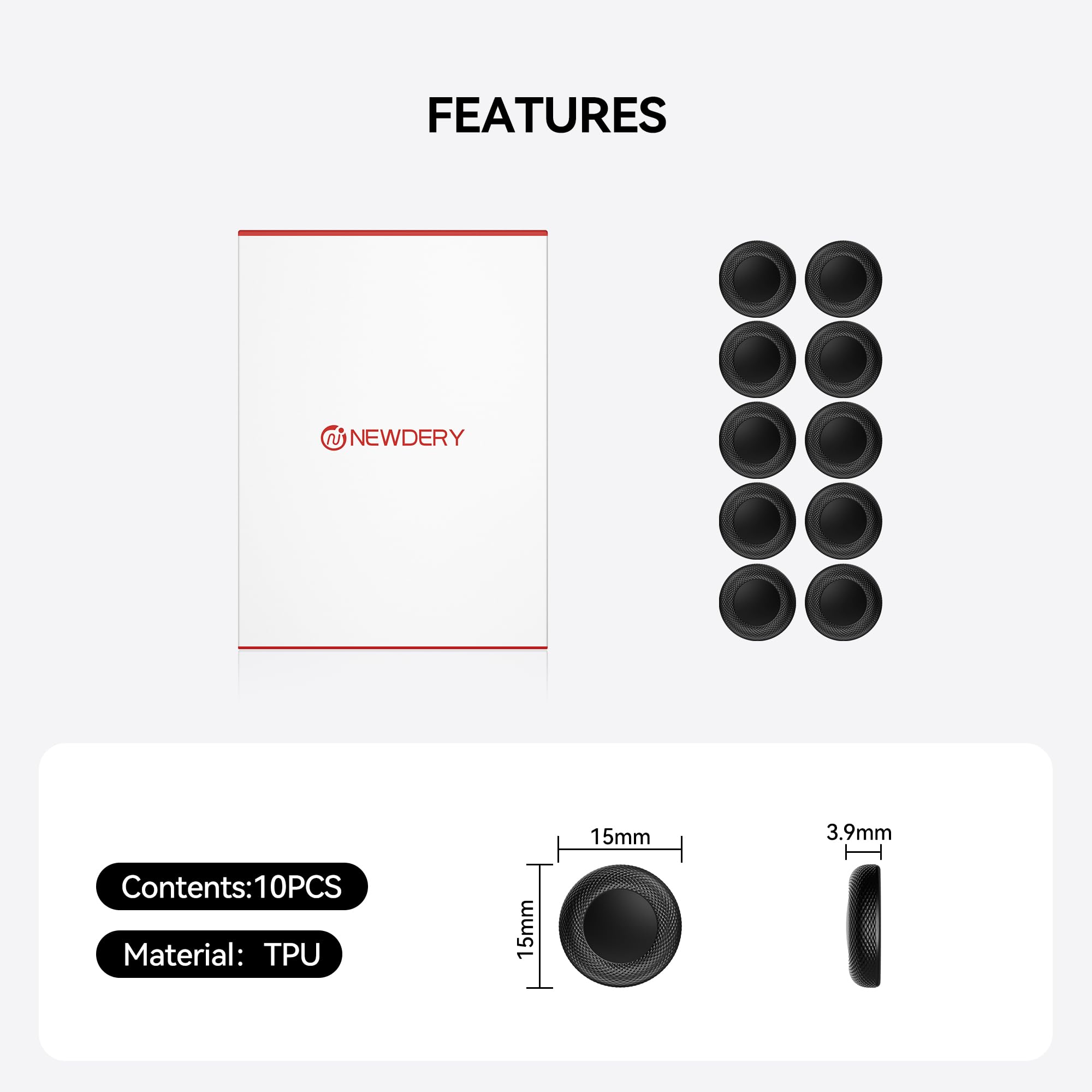 NEWDERY Zapasowe uchwyty na kciuki do Nintendo Switch/OLED/Lite | 10 szt., antypoślizgowe, tekstury diamentu, nakładki na joysticki, akcesoria naprawcze, do Nintendo Switch/OLED/Lite Joy-Con