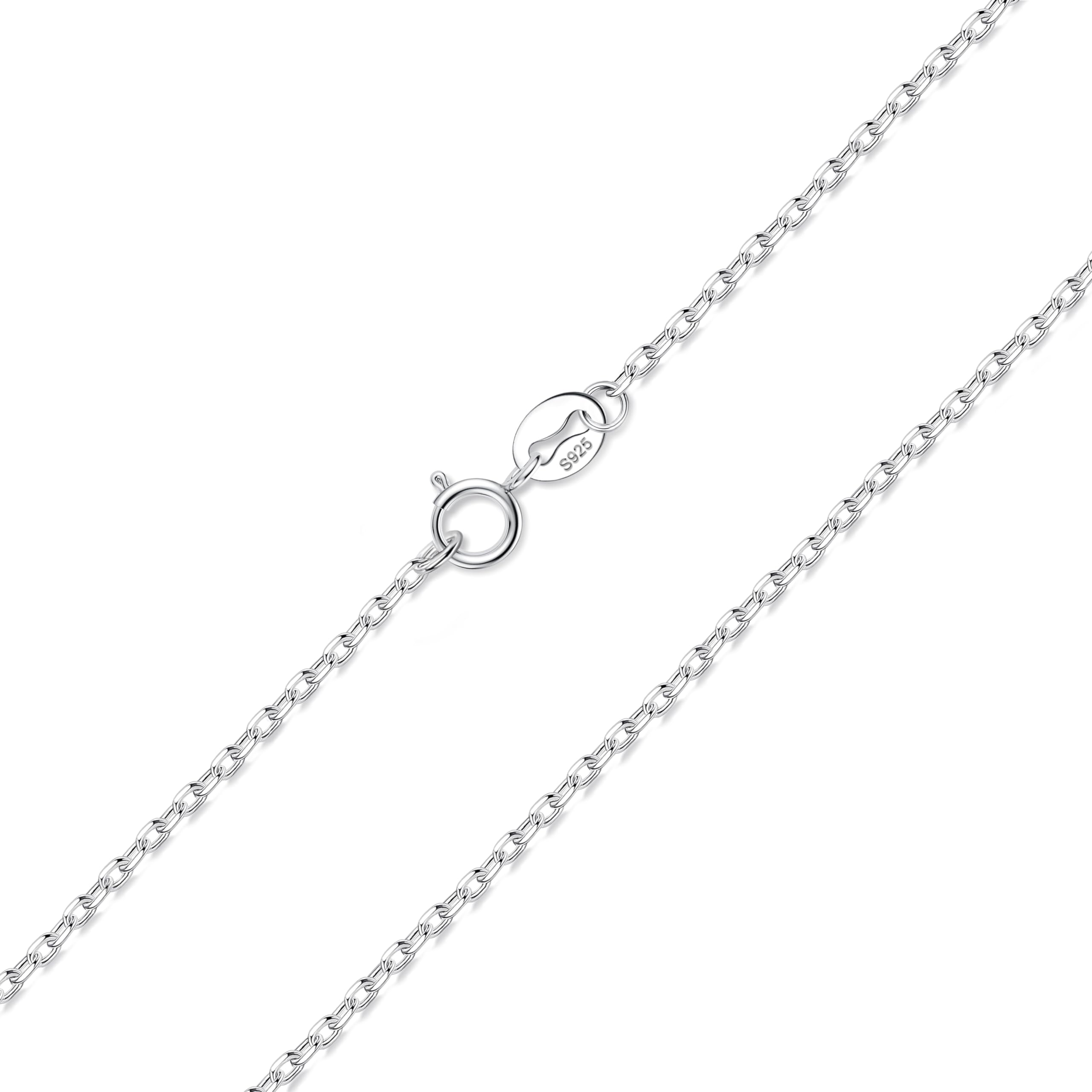CASSIECA Cadena Plata Mujer Hombre Collar Plata de Ley 925 Mujer 1.5mm, Collares Mujer sin Colgante 41-71cm
