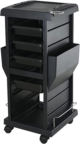 Chromium PureSana - Carrito profesional de salón 100A de 4 cajones, estación de salón con ruedas para suministros para el cabello, herramientas para