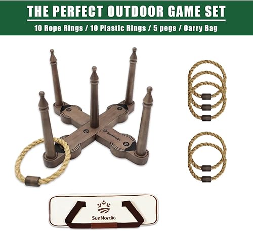 Miniatura 5 de Juego de lanzamiento de anillos para exteriores, divertido juego de patio al aire libre con anillos de lanzamiento y bolsa de transporte para todo