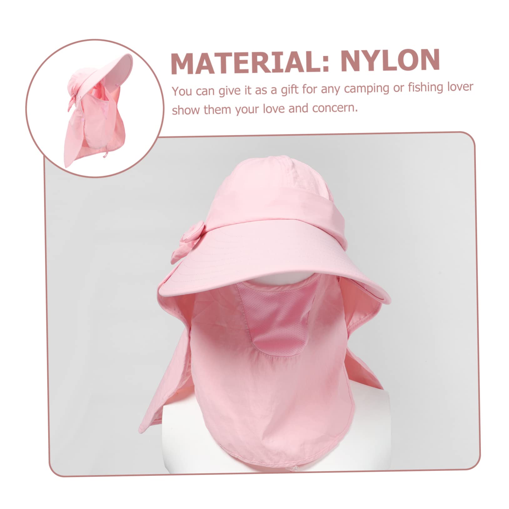 VALICLUD Chapeau De Soleil Extérieur Chapeaux De Soleil Respirants pour Femmes Chapeau De Couverture De Visage De Cou Chapeaux à Visière pour Femmes Chapeaux D'extérieur Nylon Rose