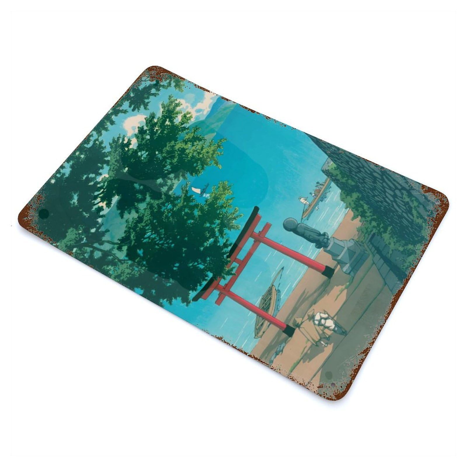 Nikko Chuzenji Lake 11.8"x7.9" Decorative Tin Sign, Classic Wall Plaque for Cafe, Home Bar And Lounge Decor