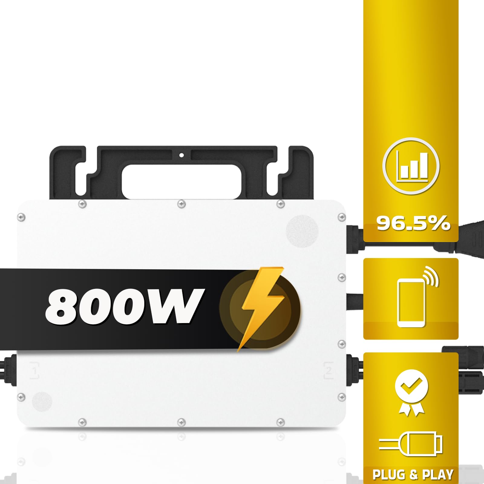 Hoymiles HMS-800-2T 800W Micro-Wechselrichter für Solarmodule, Microinverter Inverter für Mini-PV Plug & Play Balkonkraftwerk, Mikrowechselrichter, Solar