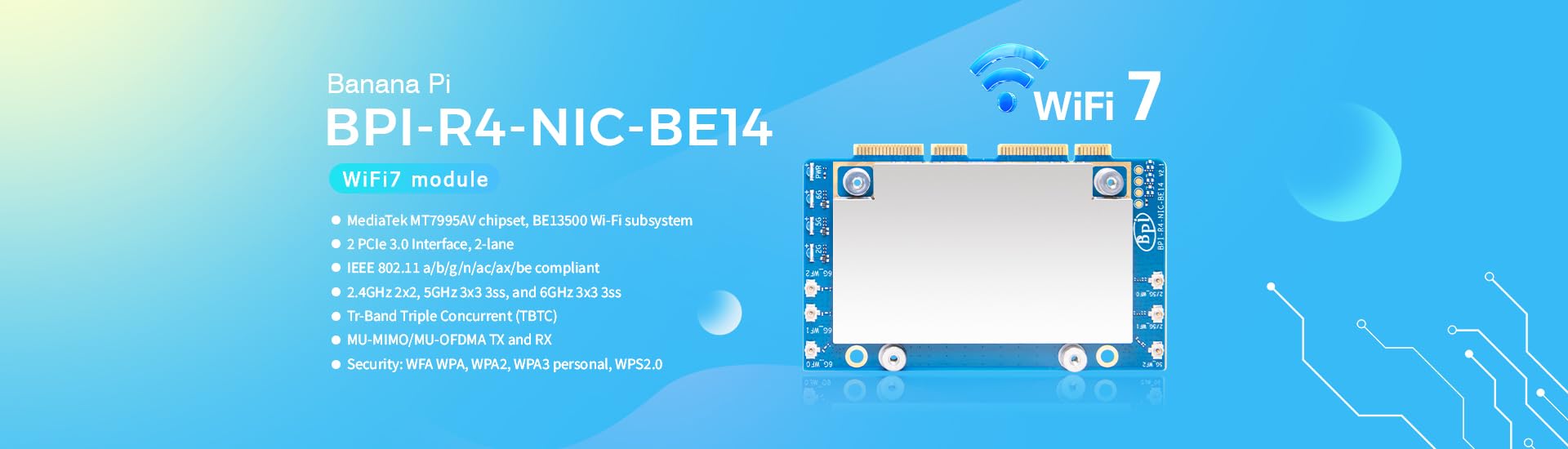 Amazon.com: Banana Pi BPI-R4 NIC BE14 WiFi 7 Module for BPI-R4