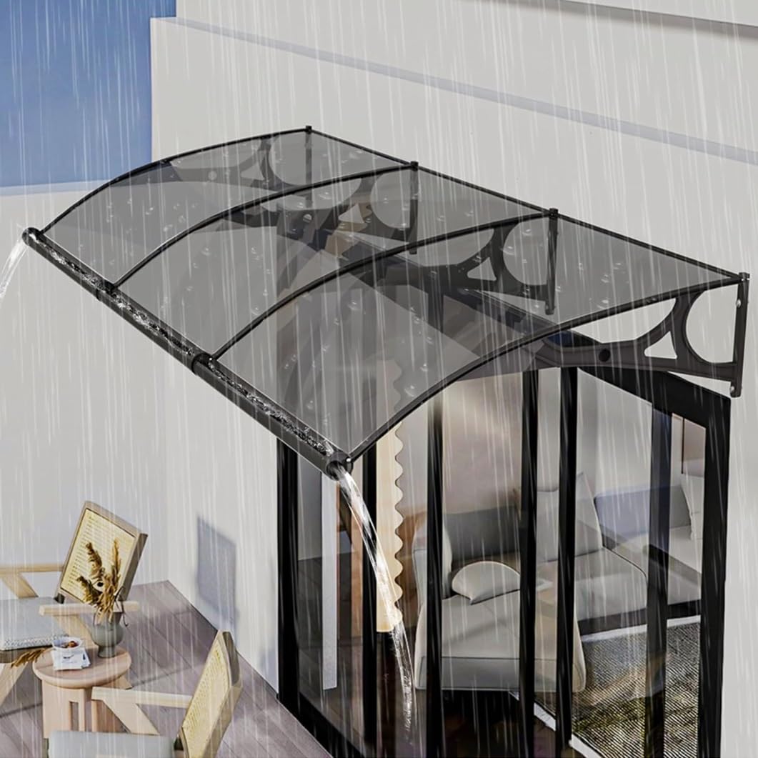Auvent de porte en aluminium fini les infiltrations et pas de clé sous la pluie