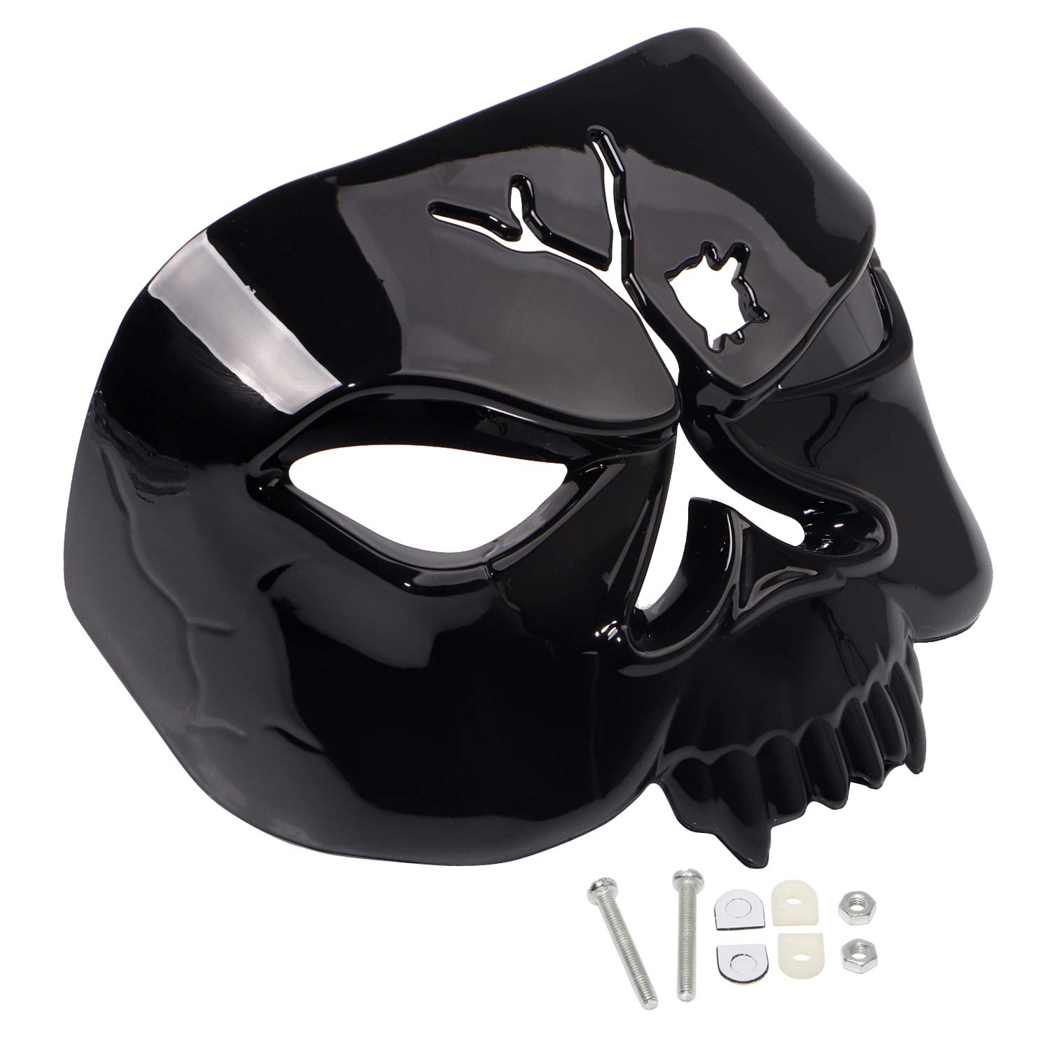 XMMT Motorcycle Gloss Black Zombie Skull Taillight Cover Compatible with 1973-2019 Harley #9024 without Bobbed Rear Fenders