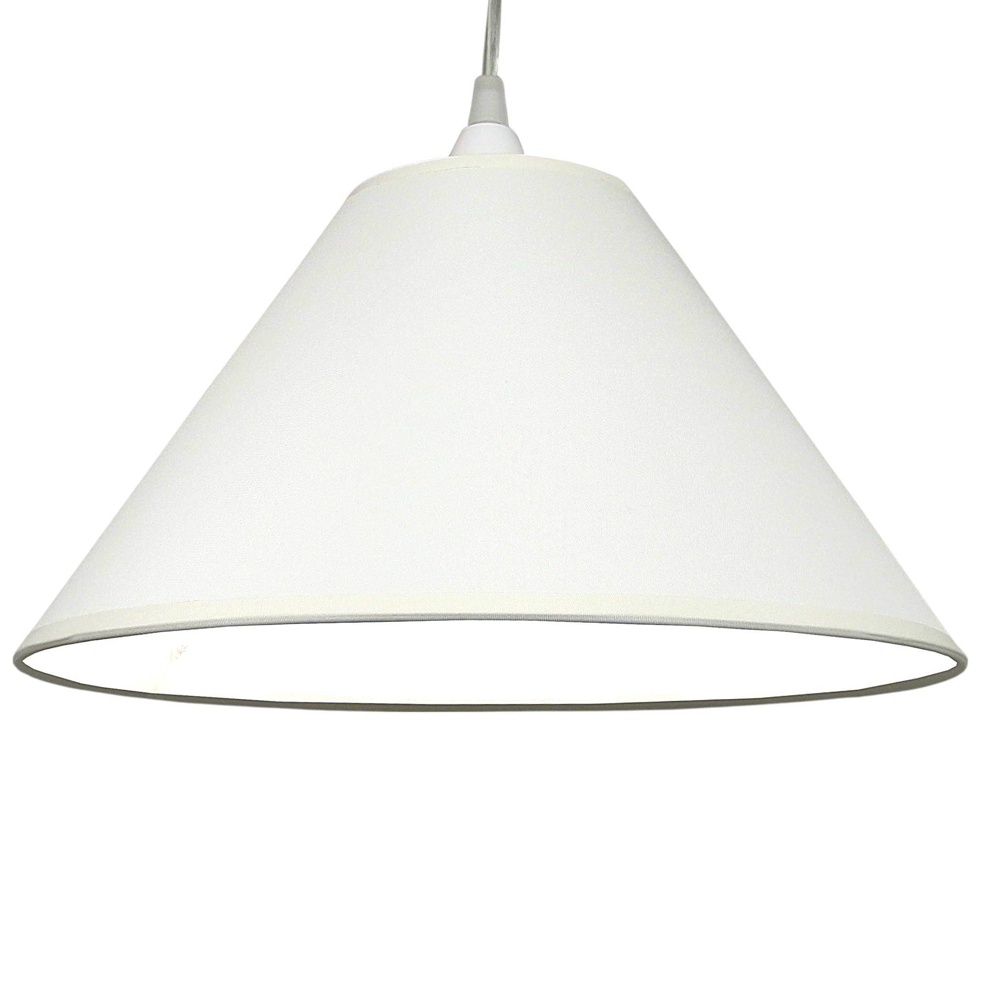 Loxton Lighting Empire Cotton Coolie Lamp Shades for Table Lamps and Pendant Ceiling Lights - 35cm Dia (White) [Energy Class A]