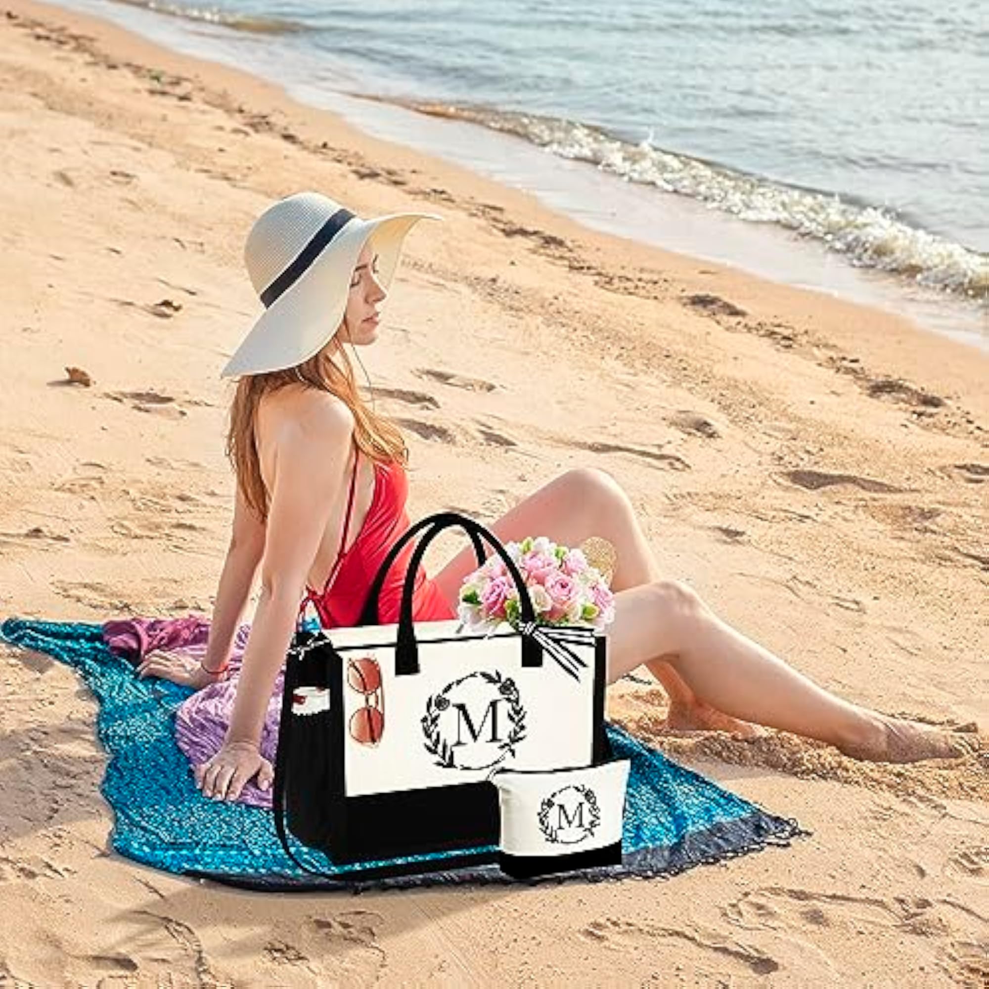 Gifts for Women - Initial Canvas Tote Bag