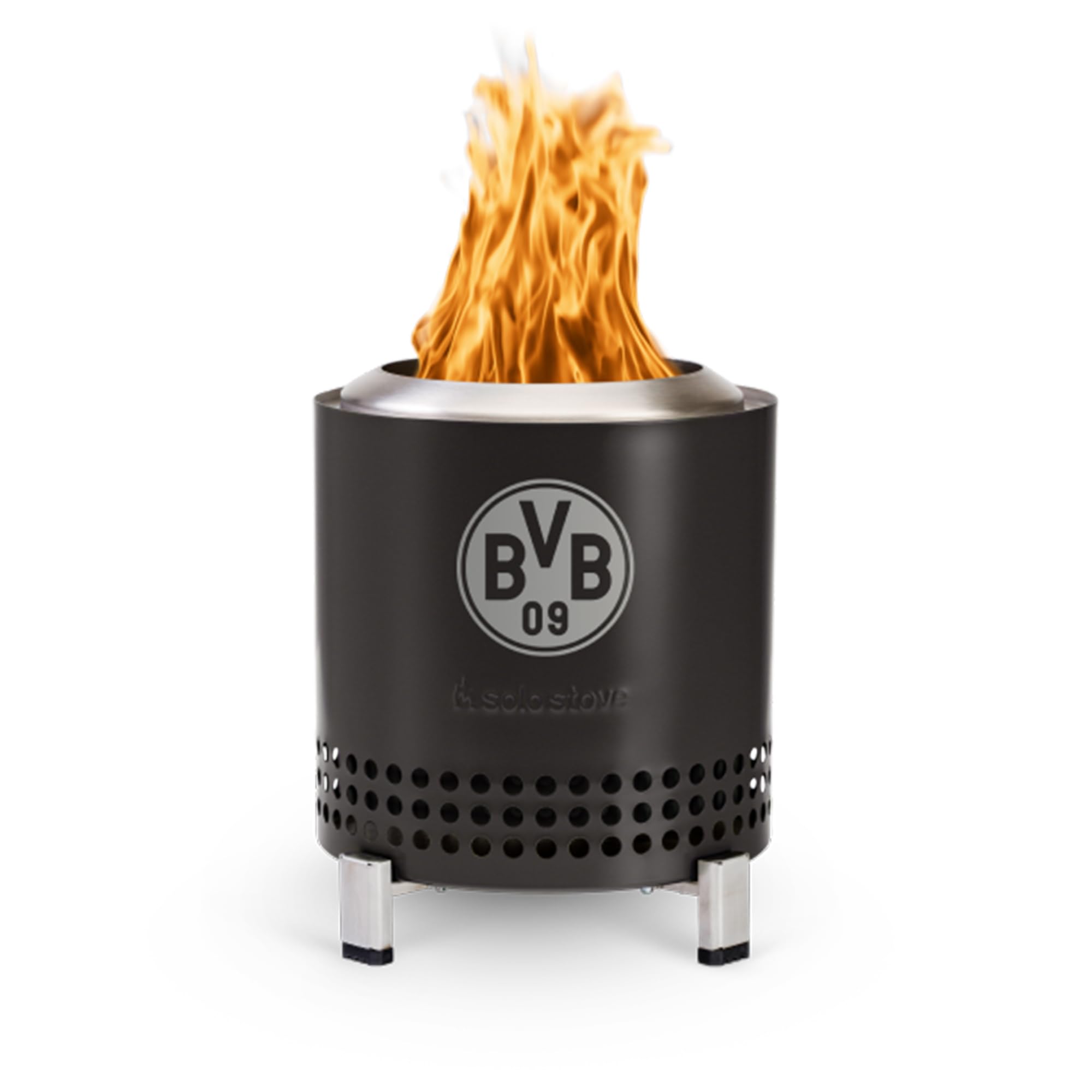 Solo StoveMesa XL Outdoor Table Fire, Low-Smoke Mini Table Fireplace, Decoration for Garden, Patio, Balcony, for Pellets/Wood, Stainless Steel, Includes Stand, Storage Bag, 21.8 x 17.8 cm, 1 kg,