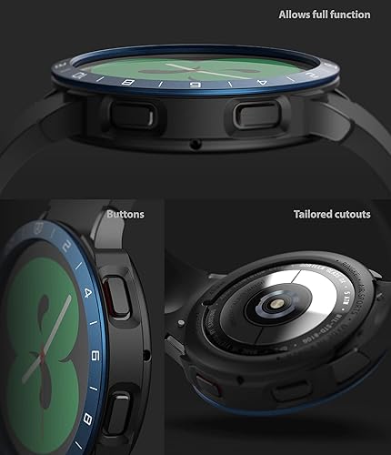 Vista 6 de Ringke [Air Sports + Bezel Styling] Compatible with Samsung Galaxy Watch 4 40mm, Flexible Shockproof TPU Case with Adhesive Aluminum Frame Ring