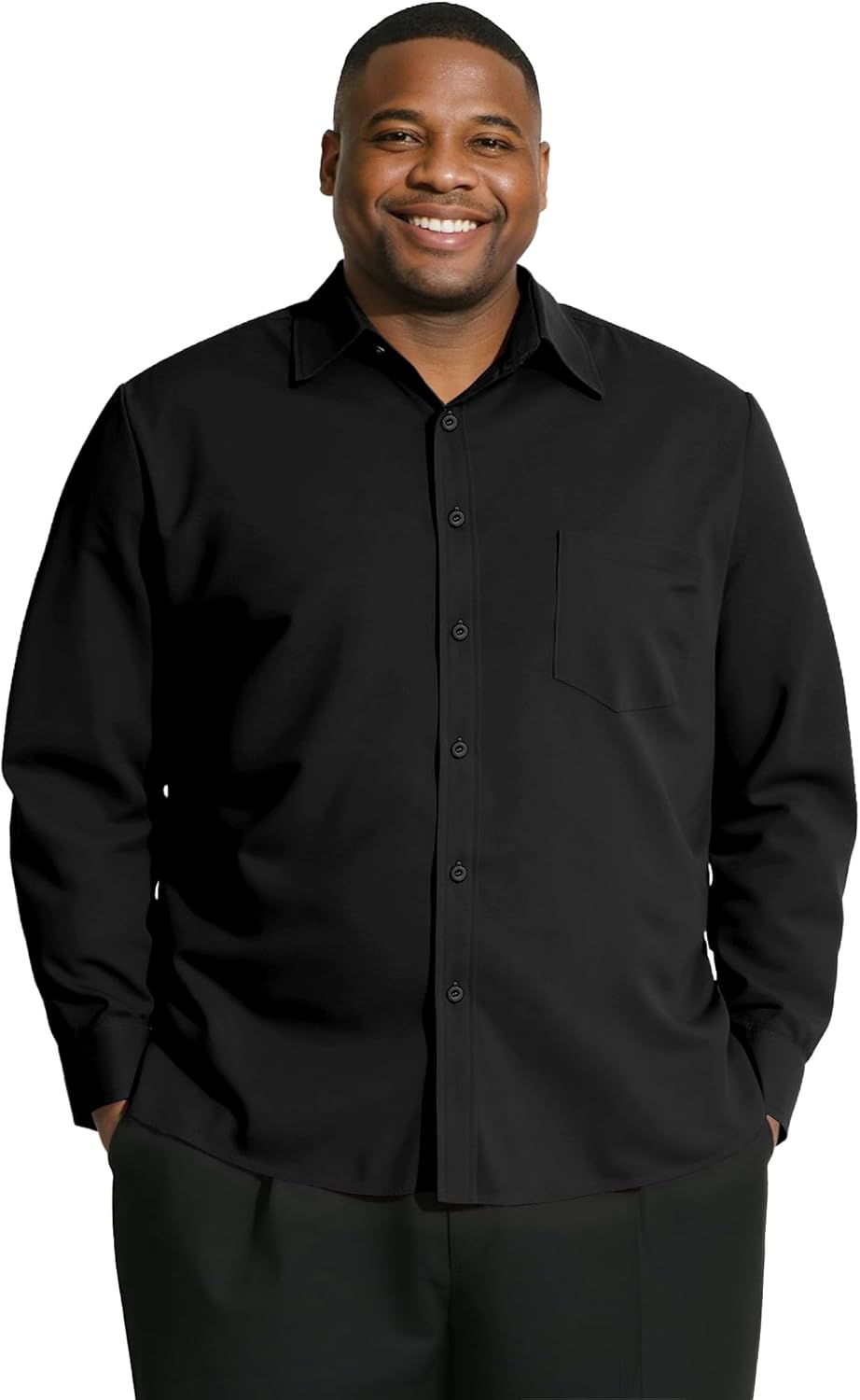 Big and Tall Shirts for Men, Long Sleeve Casual Dress Shirts Button Down with Pocket for Business,Travel,Daily Wear