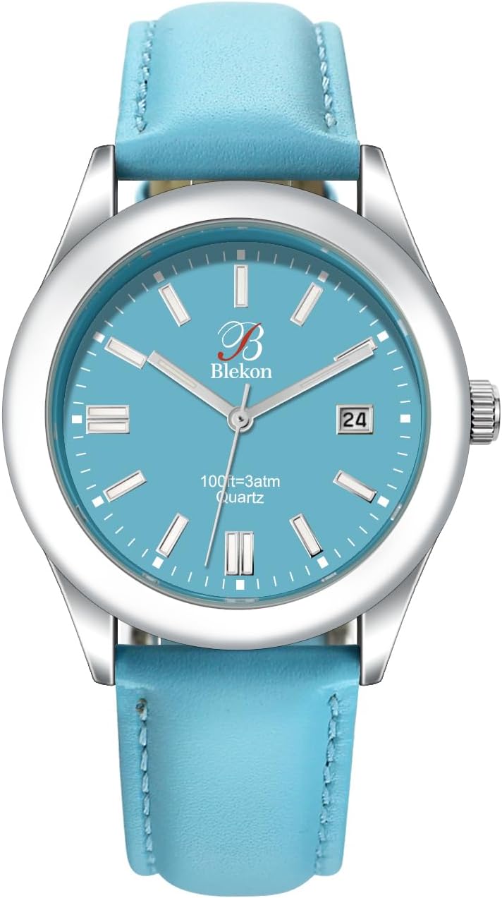 Blekon Original Stylish Bracelet and Leather Watch Set with Date - Elegant Timepiece for Everyday Use and Special Occasions - Multiple Strap Options, Easy Read Dial, 3 ATM Water Resistant,