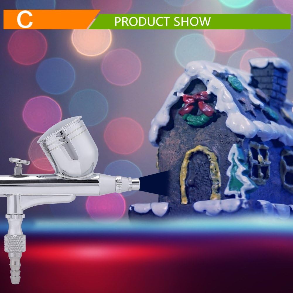 Portable Airbrush Sets, Dual Action Air Brush Kit Spray with 0.3mm Nozzle Needle Airbrush for Make up Art Painting Tattoo Manicure Craft(110V)