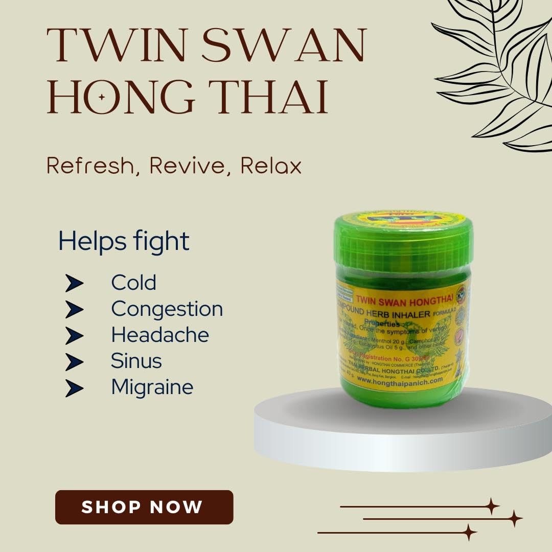 TWIN SWAN HONGTHAI™ Thai Herb Inhaler Traditional Thailand Herbal Inhalant (Pack of 1) 3 61vaQzko5mL. SL1080