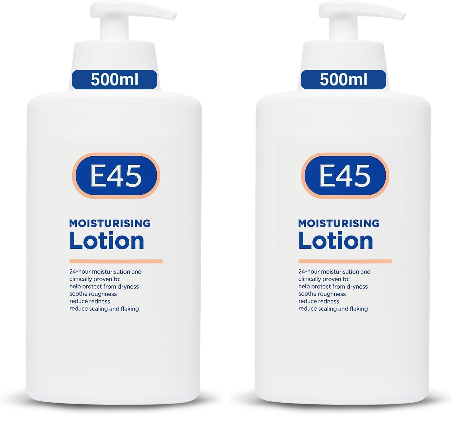 E45 Moisturising Lotion 500 ml - Dermatological Body Moisturiser Lotion - Body Lotion - Daily Moisturiser for Dry Skin & Sensitive Skin – Long-Lasting Hydration Protect from Dryness, Reduce Redness